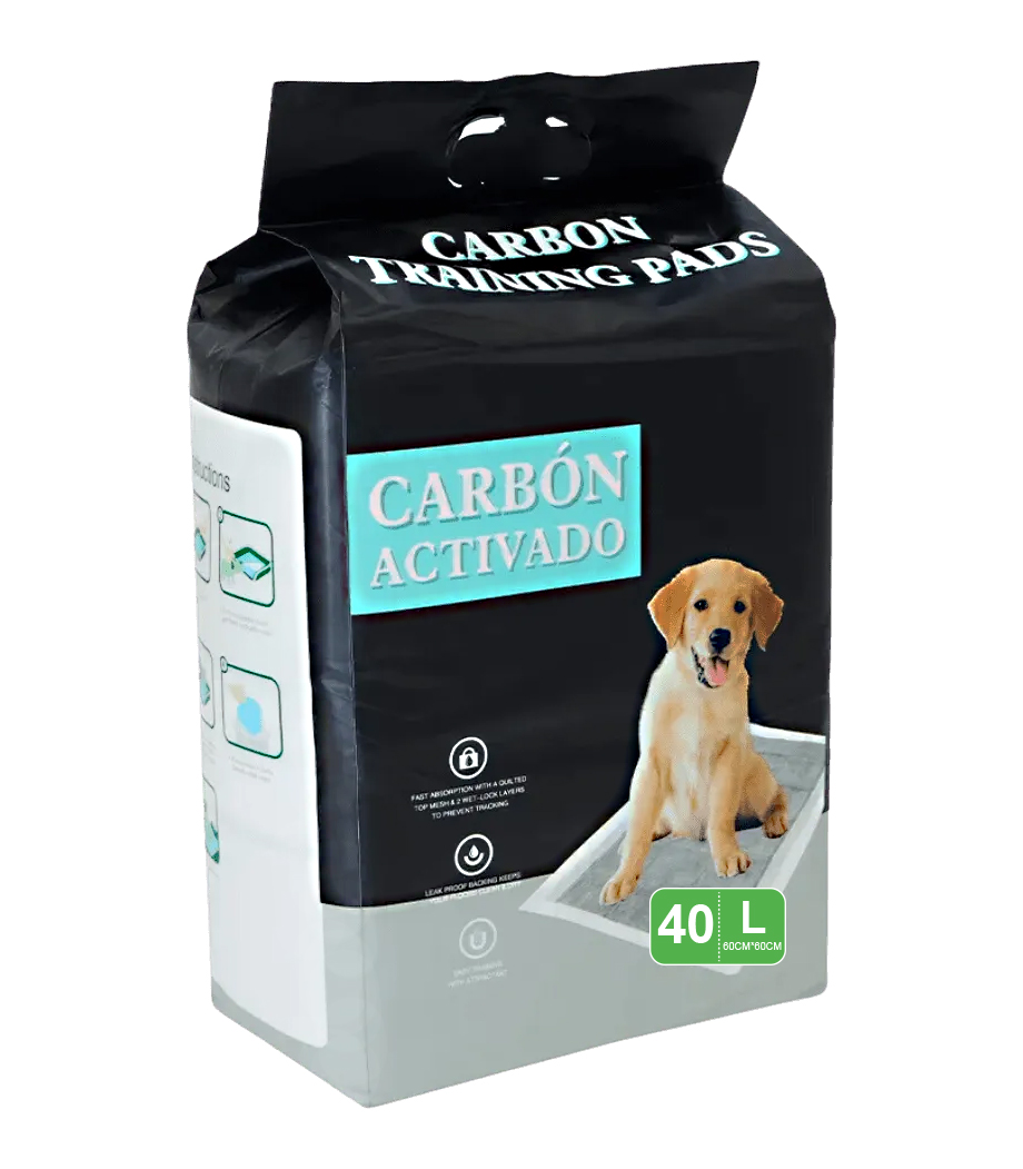 TRAINING PADS PET - PAÑALES DE PISO ABSORBENTES CARBÓN ACTIVO 60X60CM